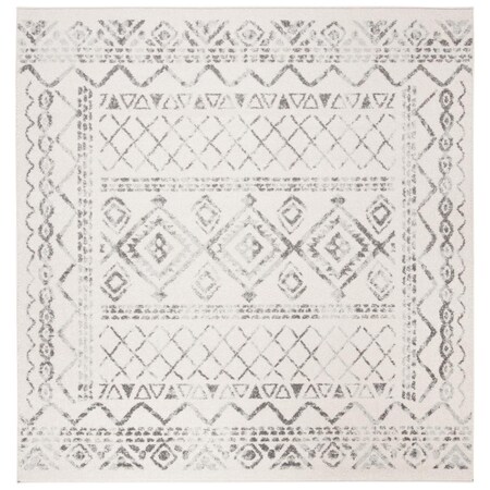 Safavieh 9 x 9 ft. Tulum Power Loomed Square Area Rug Ivory & Grey TUL268A-9SQ